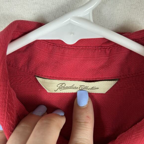 Paradise Collection Short Sleeve Button Up Silk Shirt Mens Small Hawaiin Relaxed - Picture 3 of 10